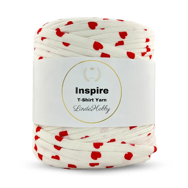 LindeHobby Inspire Print 04 Blanc avec cœurs rouges