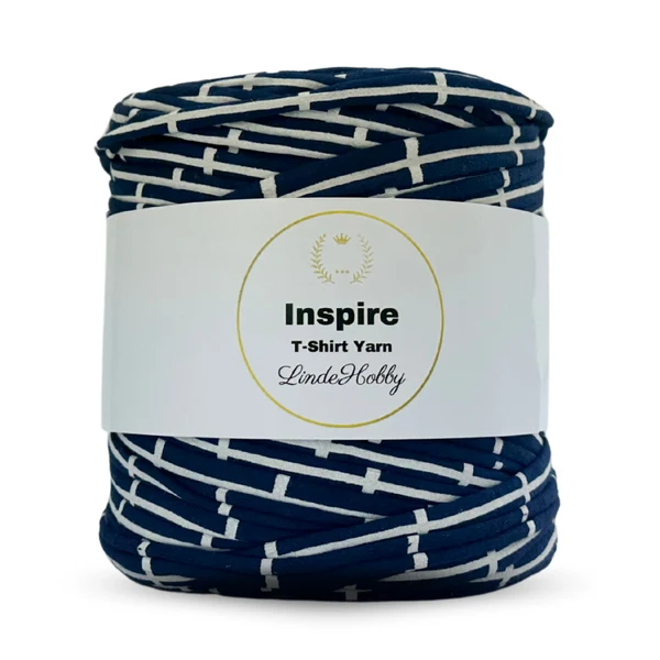 LindeHobby Inspire Print 35 Bleu foncé avec imprimé blanc