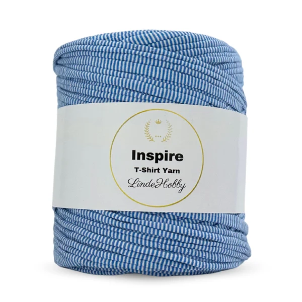 LindeHobby Inspire Print 84 Blanc et bleu rayé