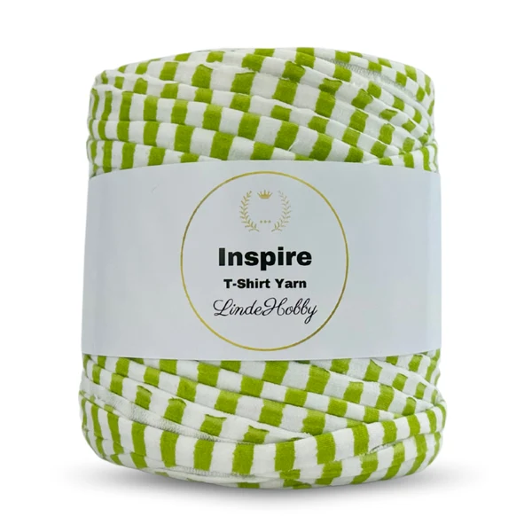 LindeHobby Inspire Print 12 Blanc et vert clair rayé