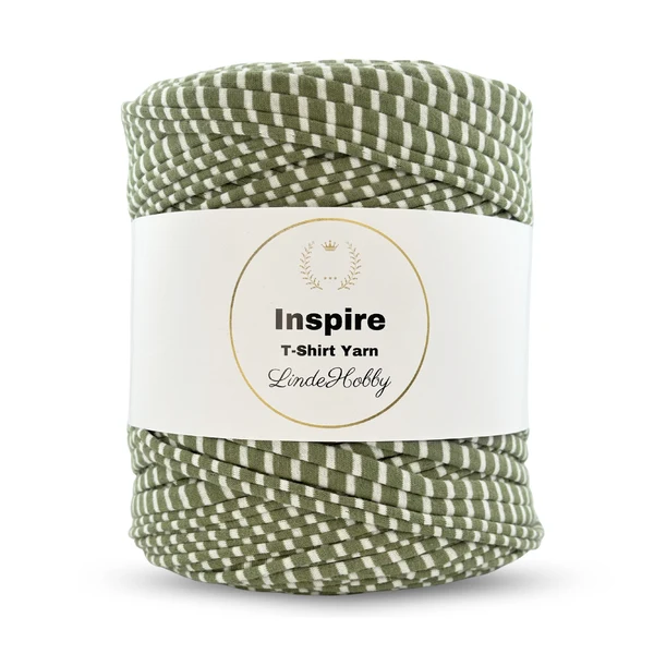 LindeHobby Inspire Print 13 Vert à fines rayures blanches