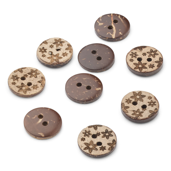 LindeHobby Boutons Noix de Coco, Fleur, 10 pcs