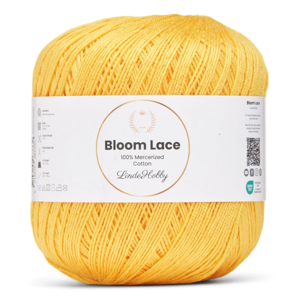LindeHobby Bloom Lace Mercerized Cotton 22 Jaune