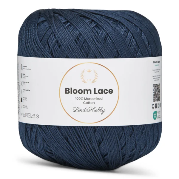 LindeHobby Bloom Lace Mercerized Cotton 17 Bleu marine
