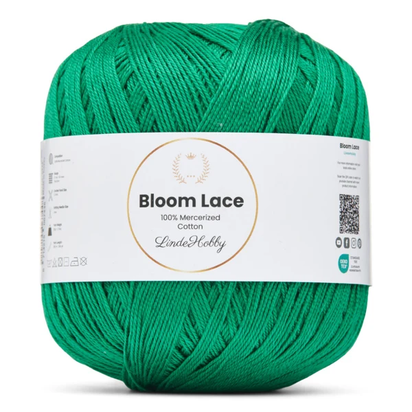 LindeHobby Bloom Lace Mercerized Cotton 33 Vert Benetton