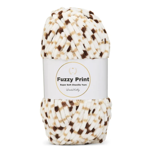 LindeHobby Fuzzy Chenille Print 02 Café du matin
