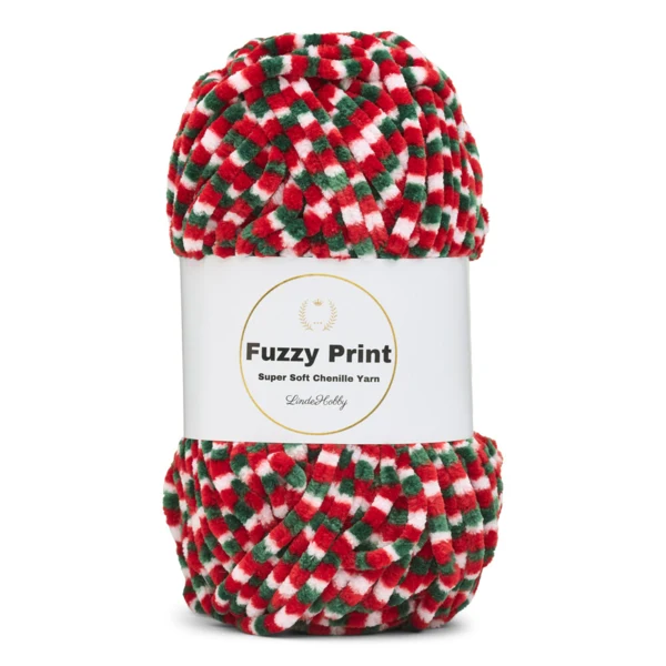 LindeHobby Fuzzy Chenille Print 11 Noël