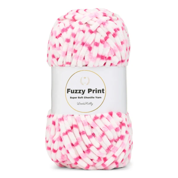 LindeHobby Fuzzy Chenille Print 04 Vermicelles roses