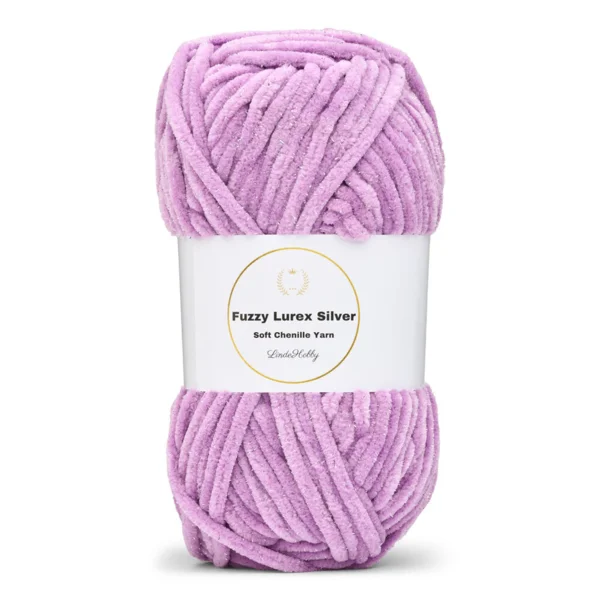 LindeHobby Fuzzy Chenille Silver Lurex 41 Lilas