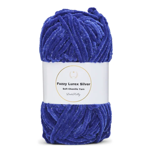 LindeHobby Fuzzy Chenille Silver Lurex 26 Bleu saxophone