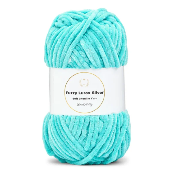 LindeHobby Fuzzy Chenille Silver Lurex 13 Sarcelle
