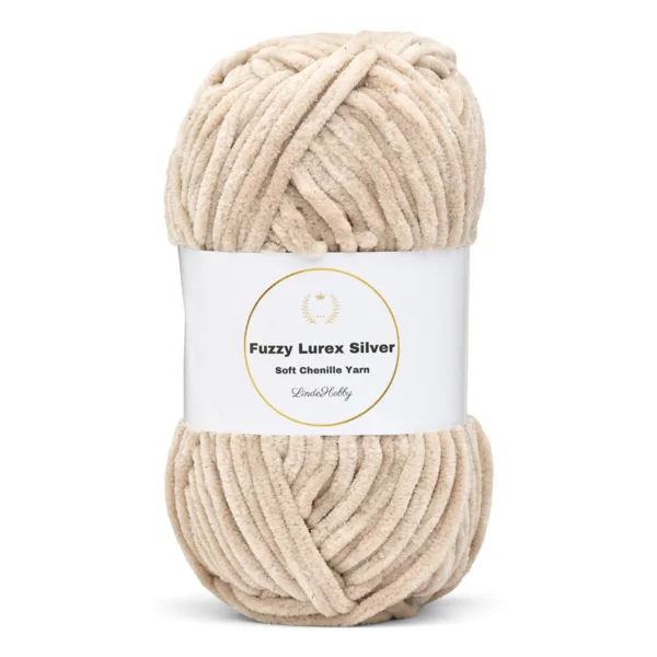 LindeHobby Fuzzy Chenille Silver Lurex 43 Avoine