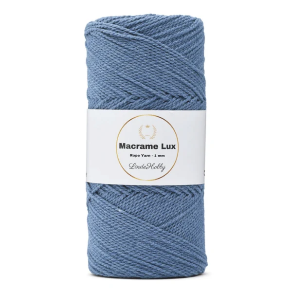 LindeHobby Macrame Lux, Macramékoord, 1 mm 13 Blauw