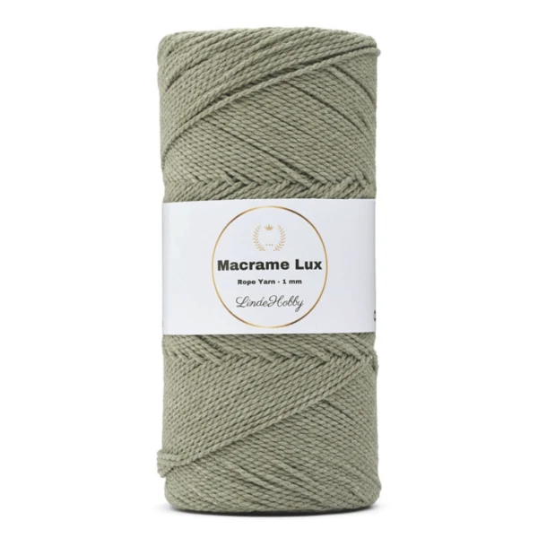 LindeHobby Macrame Lux, Macramékoord, 1 mm 06 Kakigroen