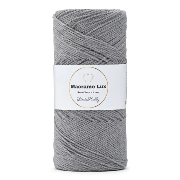 LindeHobby Macrame Lux, Macramékoord, 1 mm 04 Gerookt