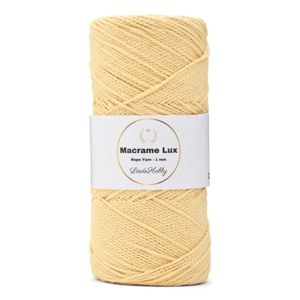 LindeHobby Macrame Lux, Macramékoord, 1 mm 08 Lichtgeel
