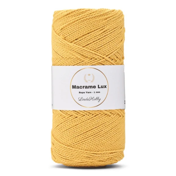 LindeHobby Macrame Lux, Macramékoord, 1 mm 07 Geel