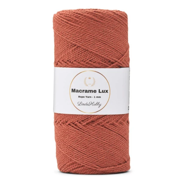 LindeHobby Macrame Lux, Macramékoord, 1 mm 09 Gebrand oranje