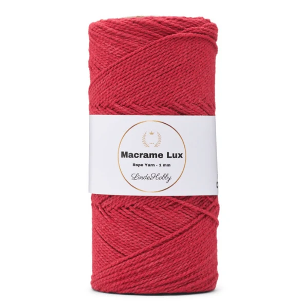 LindeHobby Macrame Lux, Macramékoord, 1 mm 10 Rood