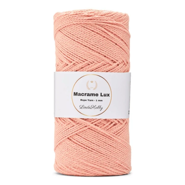 LindeHobby Macrame Lux, Macramékoord, 1 mm 11 Lichtroze