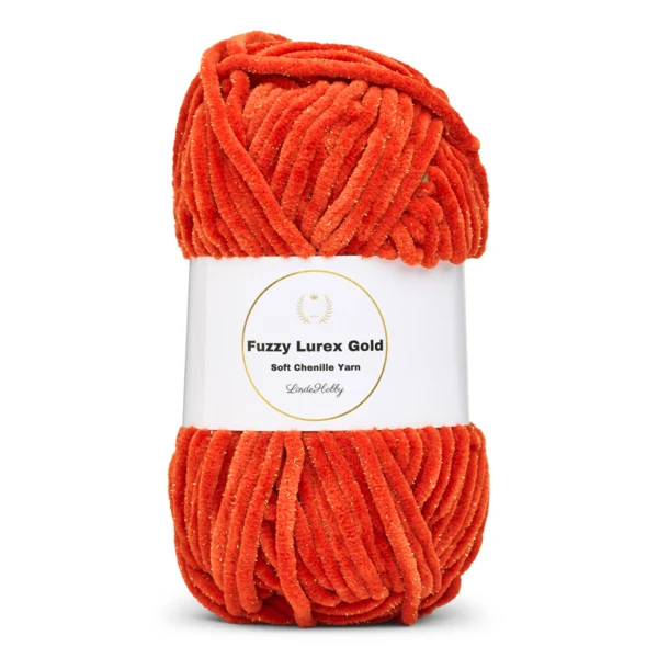 LindeHobby Fuzzy Chenille Gold Lurex 25 Terre cuite