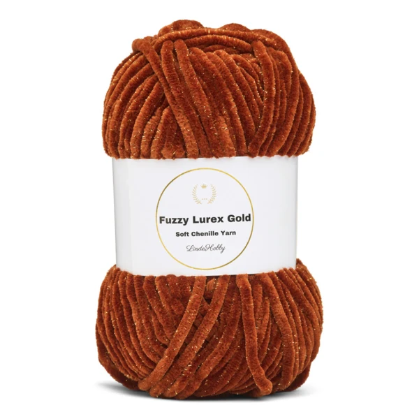 LindeHobby Fuzzy Chenille Gold Lurex 34 Cuivre