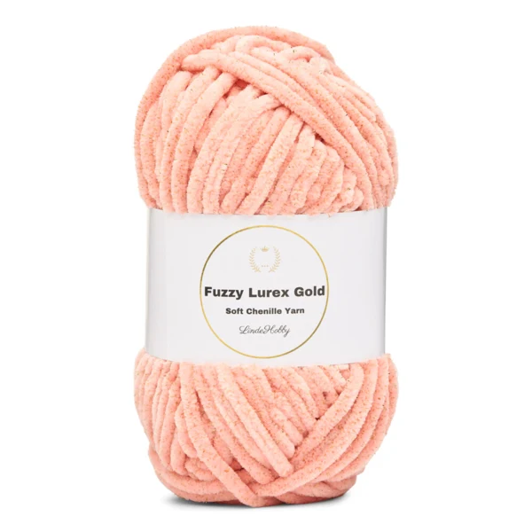 LindeHobby Fuzzy Chenille Gold Lurex 06 Saumon