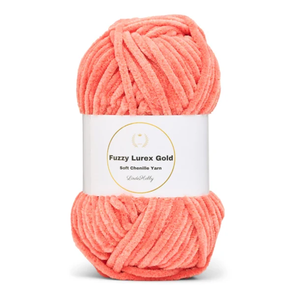 LindeHobby Fuzzy Chenille Gold Lurex 33 Saumon foncé