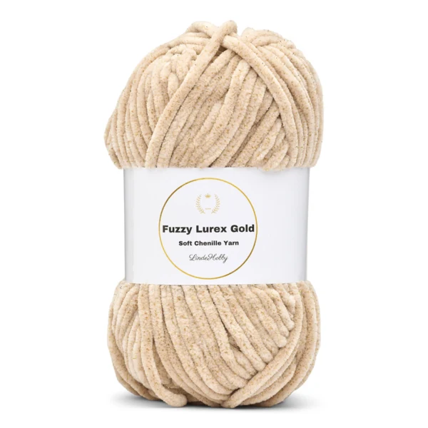 LindeHobby Fuzzy Chenille Gold Lurex 43 Avoine