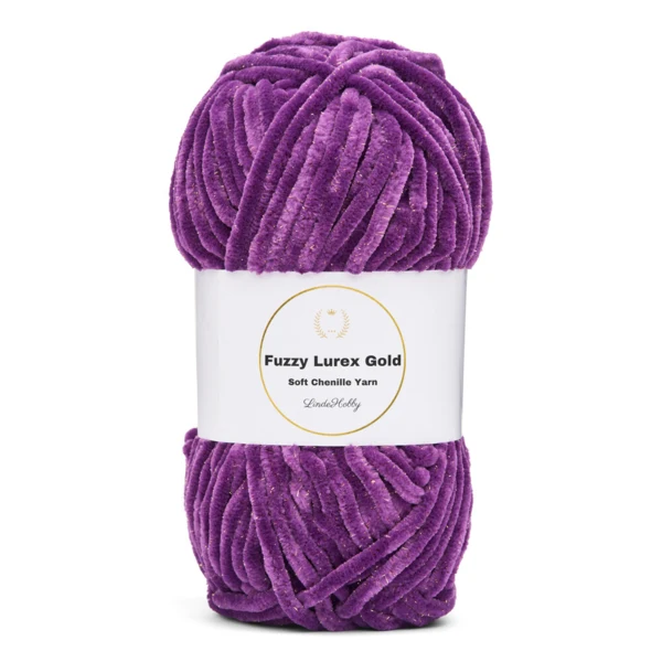 LindeHobby Fuzzy Chenille Gold Lurex 40 Violet