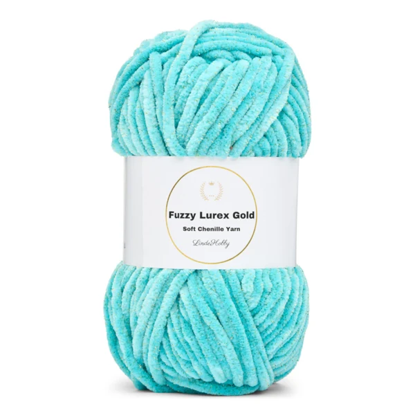 LindeHobby Fuzzy Chenille Gold Lurex 13 Sarcelle