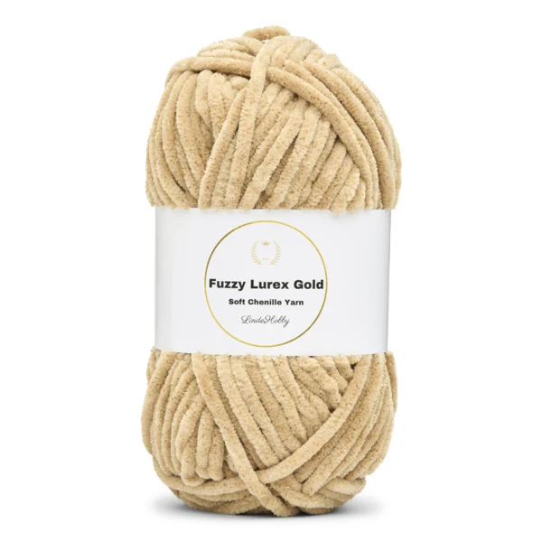 LindeHobby Fuzzy Chenille Gold Lurex 08 Beige foncé