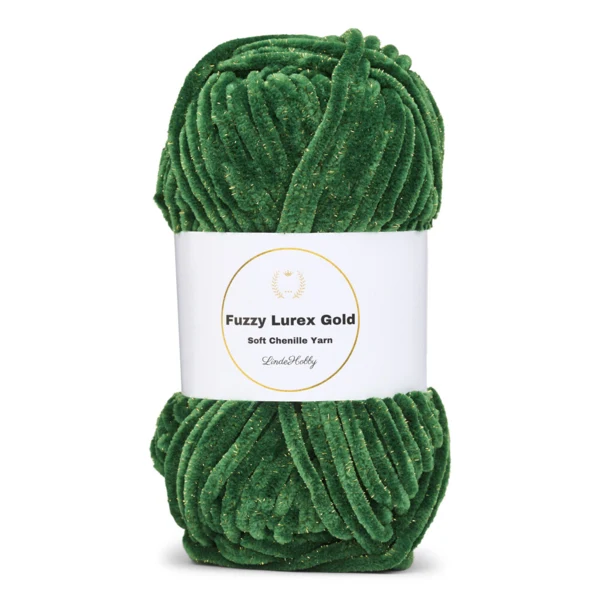 LindeHobby Fuzzy Chenille Gold Lurex 38 Vert
