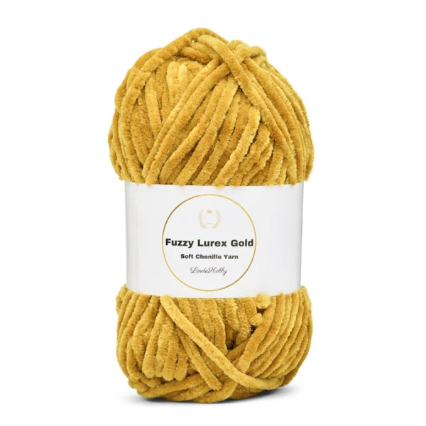LindeHobby Fuzzy Chenille Gold Lurex 23  Ocre doré