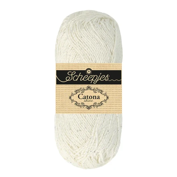 Scheepjes Catona Shine 105-S Bridal White - Silver