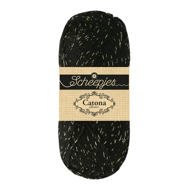 Scheepjes Catona Shine 110-G Jet Black - Gold