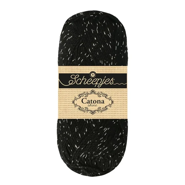 Scheepjes Catona Shine 110-S Jet Black - Silver
