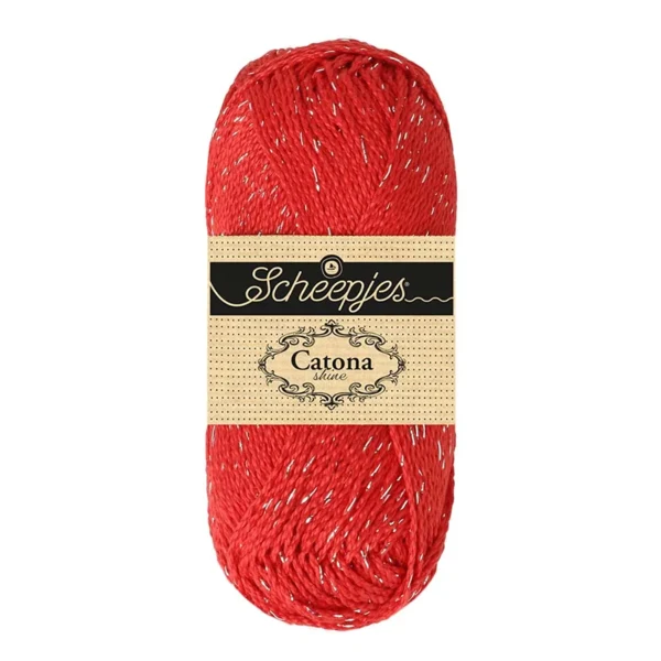 Scheepjes Catona Shine 115-S Hot Red - Silver