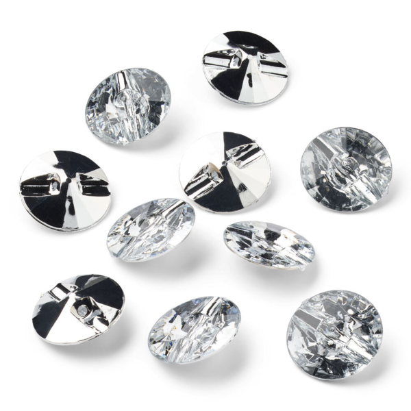 LindeHobby Boutons Cristal, Clairs, 20 mm, 10 pcs