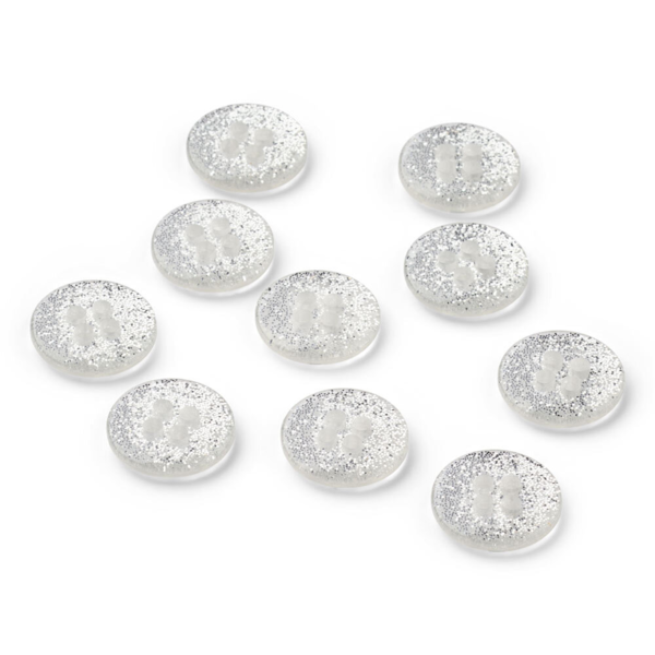 LindeHobby Boutons à Paillettes, Blanc, 12 mm, 10 pcs