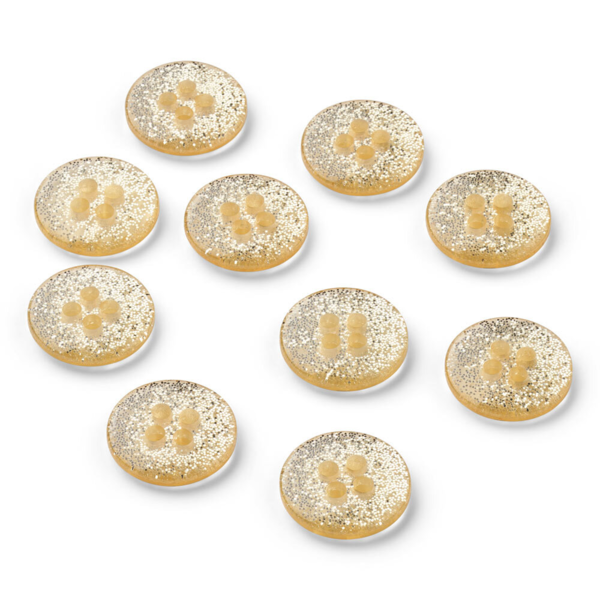 LindeHobby Boutons à Paillettes, Jaune clair, 12 mm, 10 pcs