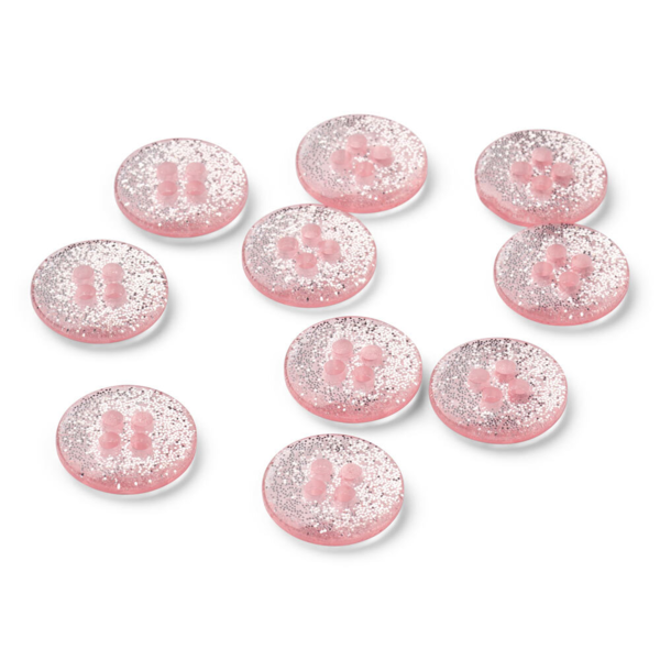 LindeHobby Boutons à Paillettes, Rose, 12 mm, 10 pcs