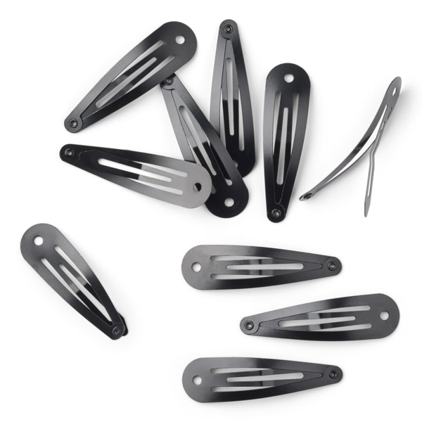 LindeHobby Barrettes Clic-clac, Noires, 45x14 mm, 10 pcs