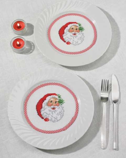 Borduurpakket Kerstman flacon Ø16 cm