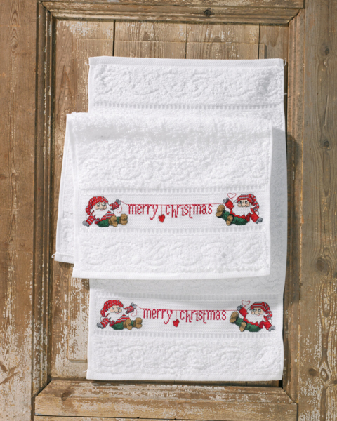 Borduurpakket Vrolijk kerstfeest 2 stuks 7461/18 30 x 50 cm