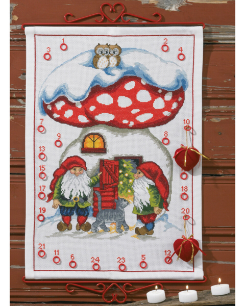 Borduurpakket 2 kabouters m/kat 5125/38 38 x 53 cm