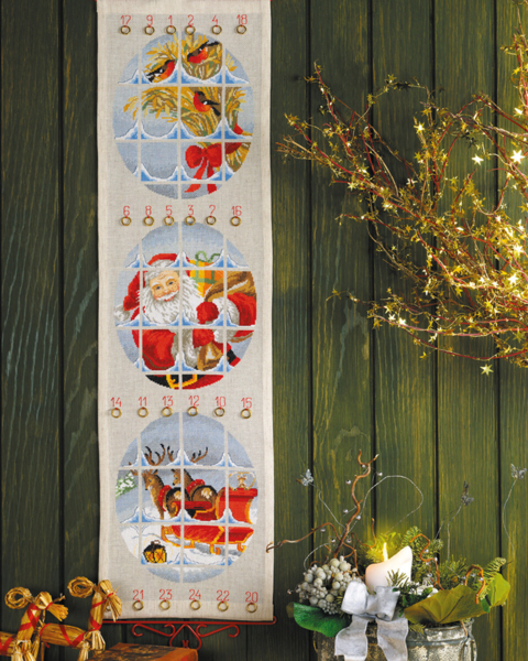 Borduurpakket Kerst met slee 28x100cm B5125/28