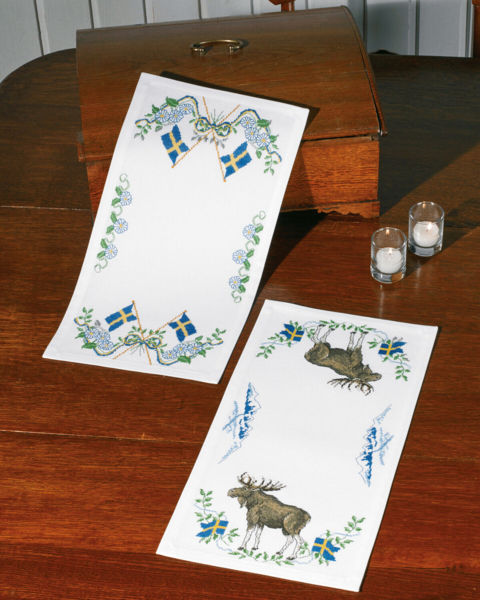 Kit de Broderie Salutations de Suède Drapeau 25 x 48 cm