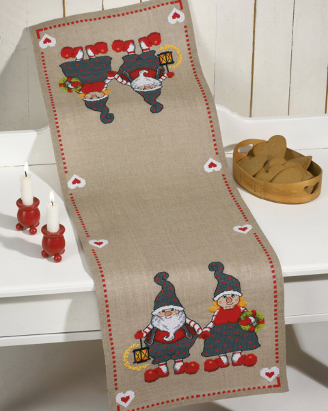 Kit de broderie Mère Noël et Père Noël 38 x 115 cm
