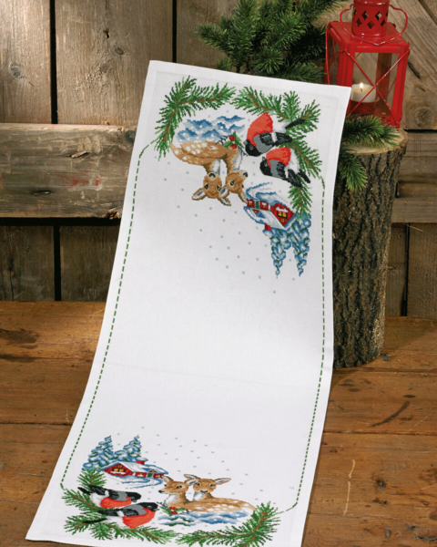 Kit de broderie Cerf dans la neige 33 x 90 cm